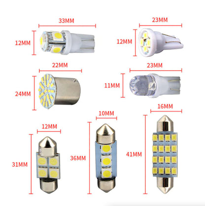 28Pcs Car Interior White Combo LED Map Dome Door Trunk License Plate Light Bulbs