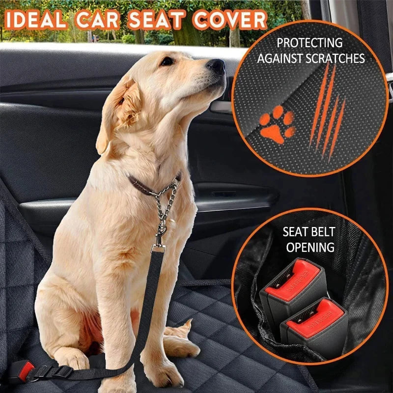 Universal Waterproof Car Seat Cover for Pets - Non-Slip Back Seat Protector with Adjustable Dog Seat Belts