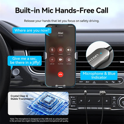 Bluetooth 5.4 Aux Adapter Wireless Car Bluetooth Receiver USB to 3.5Mm Jack Audio Music Mic Handsfree for Car Speaker