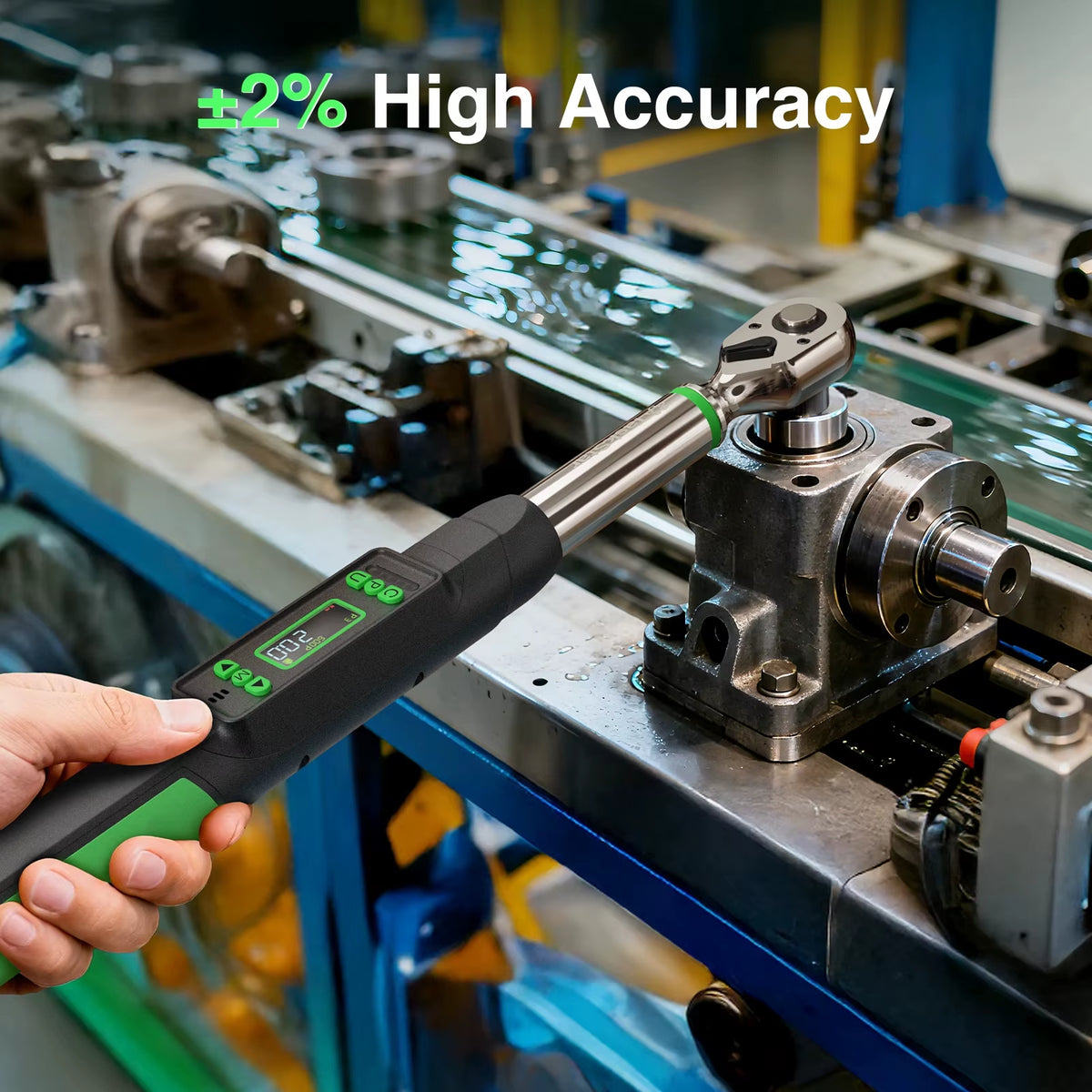 Taskstar 3/8-Inch Digital Torque Wrench with 1/4" & 1/2" Adapters, Bidirectional Ratchet Head, ±2% Accuracy, 0-162 Ft-Lbs / 0-220 N.M, Handheld Wrench Kit for Bicycle, Car, and Motorcycle Maintenance, 5 Measurement Units