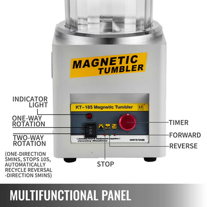 Succebuy KT-185 Magnetic Tumbler Jewelry Polisher and Mini Metal Finisher - 110V/220V Precision Parts Polishing Machine