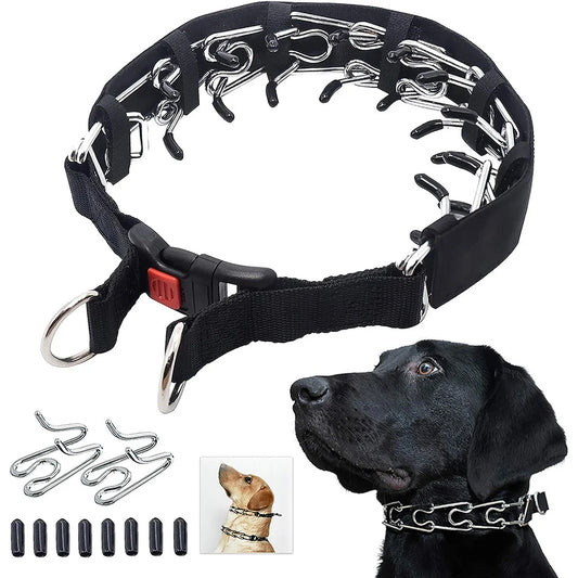 No Pull Dog Collar, Prong Collar for Small, Large Dog, Pinch Collar for Dogs with Quick Release Buckle, Prong Collar Cover