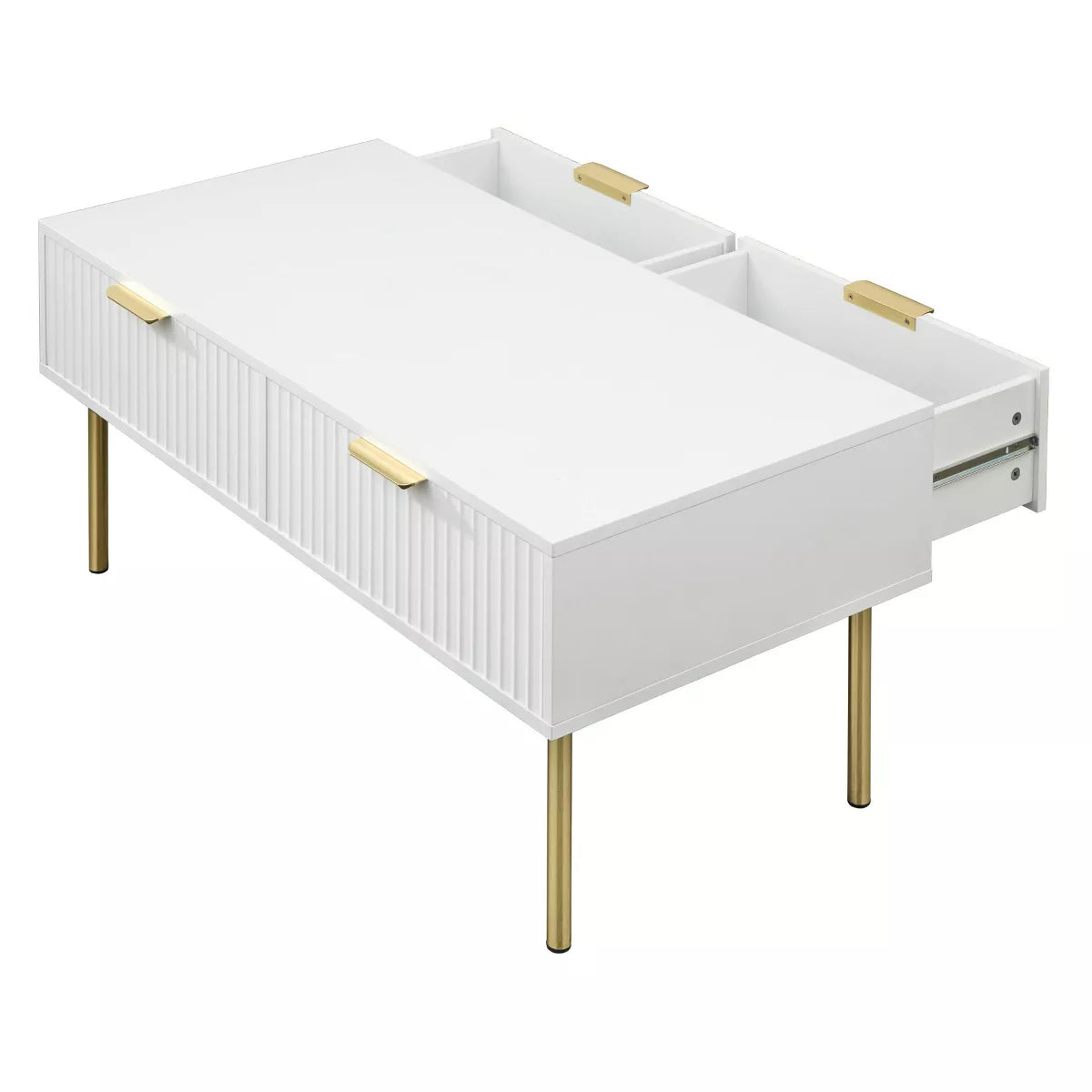 Russo Channel Front Coffee Table with 2 Drawers - Lifestorey