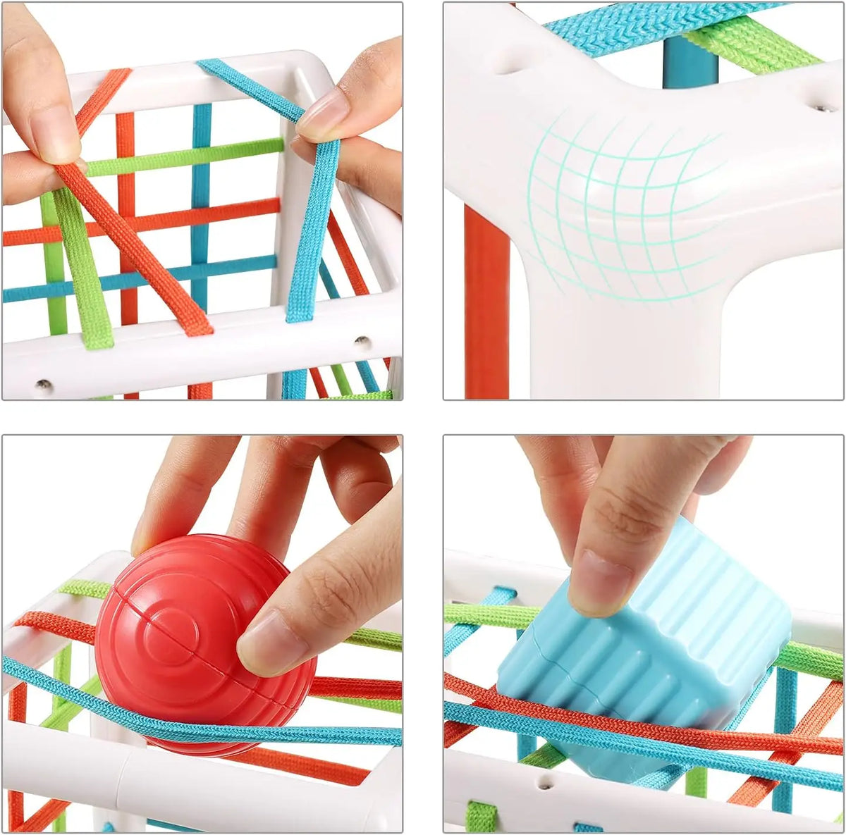 Sensory Shape Sorting Cube for Toddlers Aged 1-3 Years, Developmental Learning Toy with Textured Blocks