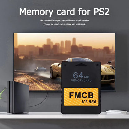 2025 Free Mcboot V1.966 Memory Card Compatible with All PS2 Consoles for Sony PS2 FMCB Game Saver 8MB/16MB/64MB Memory Card