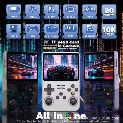 Open Source R36 64G Handheld Game Console 64G Best Games Linux System 3.5