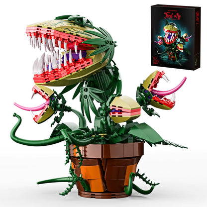 Piranha Plant Audrey II 2 Building Blocks Set Horrors Flower Shop Decoration Halloween Christmas Gift for Tv Film Fans(629Pcs)