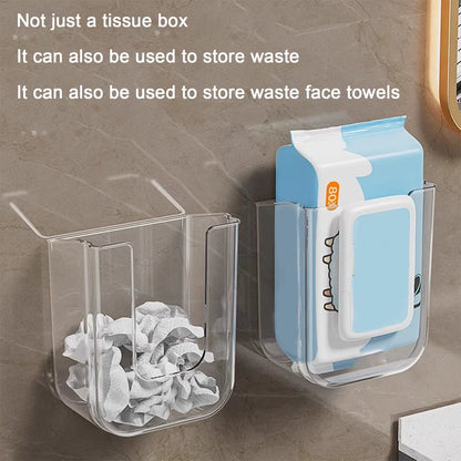 Bathroom Wipe Holder and Storage Organizer with Adhesive Dispenser for Kitchen and Toilet Use