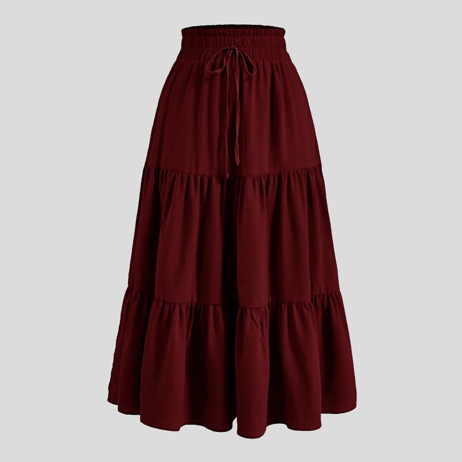 Women'S Boho Floral Print Skirt Vintage High Waist Maxi Skirts Summer Casual Loose Beach Skirt Elegant Ladies Flowy Ruffle Skirt