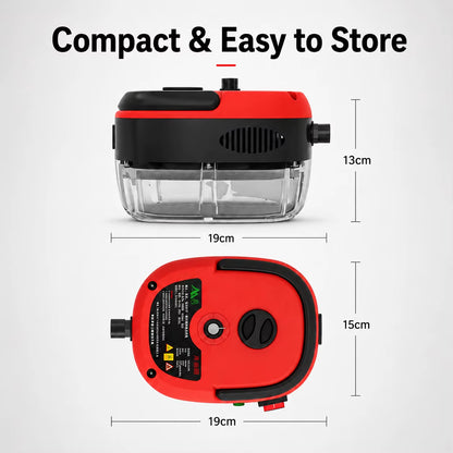 High-Pressure Portable Steam Cleaner with Brush Heads - Handheld Sanitizer with 6-Speed Settings, Extended Hose, and Large Capacity for Effective Grease and Dust Mite Removal in Air Conditioners, Range Hoods, Floors, Bathrooms, and Cookware.