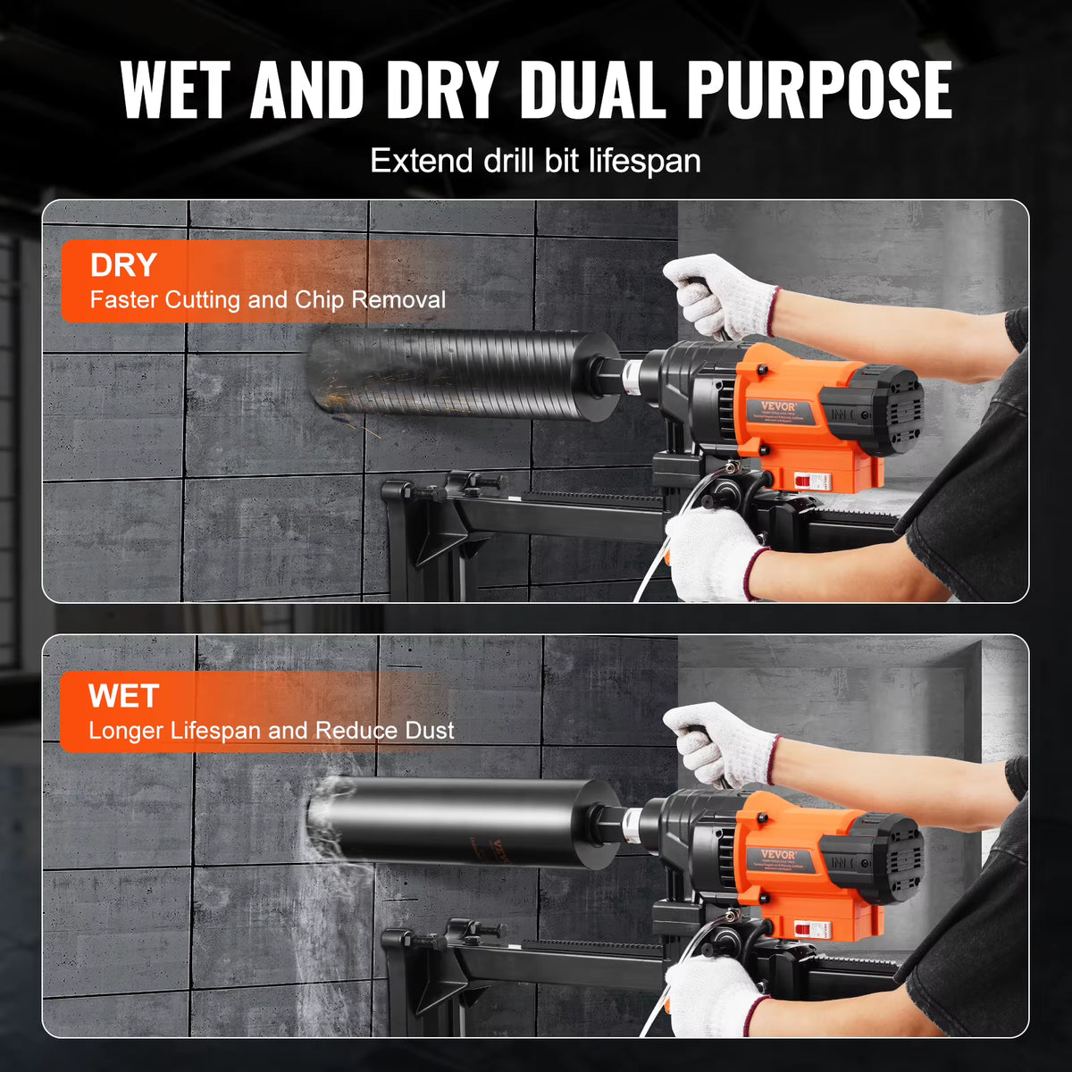 Succebuy 3000W/3200W Core Drill Machine with Diamond Stand for Rugged Concrete Drilling - Wet and Dry Use