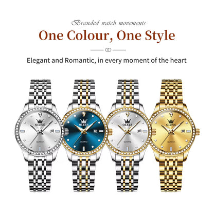 Luxury Brand Women'S Watches Elegant Gold Fashion Quartz Watch Luminous Versatile Waterproof Female Authentication Watch