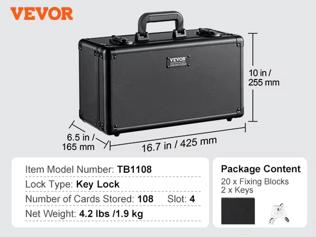 Succebuy Premium Graded Card Storage Box with Key Lock or Coded Lock - 4 or 5 Slot Options and Foam Dividers for 96/108/120/162 PSA Graded Cards