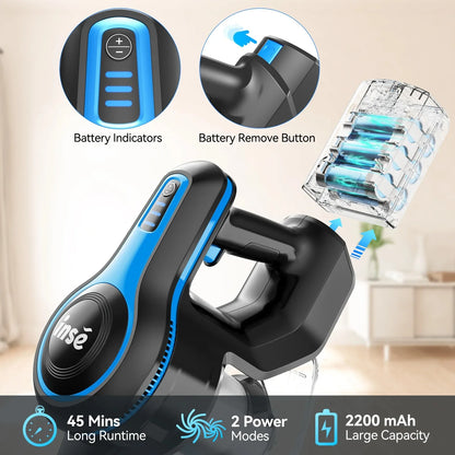 INSE Cordless Vacuum Cleaner Replacement Battery and Accessories for Models N5S, N5T, and N500
