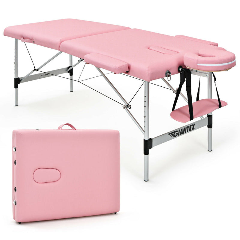 Professional Grade 84 Inch Portable Adjustable Massage Bed with Carry Case - Ideal for Facial, Salon, and Spa Use
