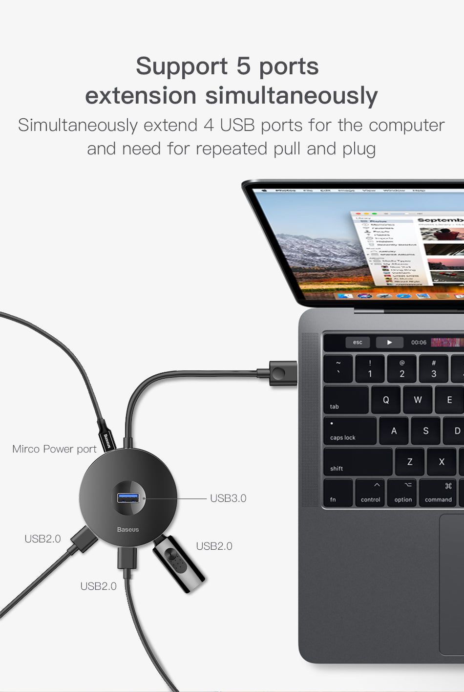 Round Box USB Adapter Hub Notebook