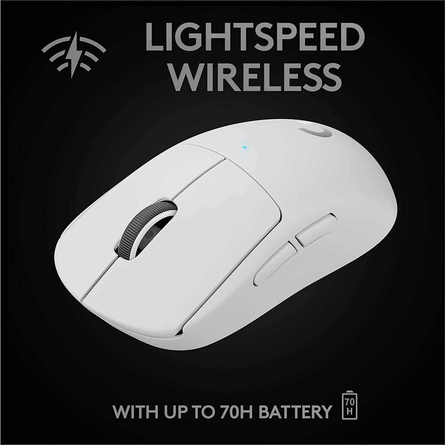 G PRO X SUPERLIGHT Wireless Gaming Mouse, Ultra-Lightweight, HERO 25K Sensor, 25,600 DPI, 5 Programmable Buttons, Long Battery Life, Compatible with PC / Mac - White