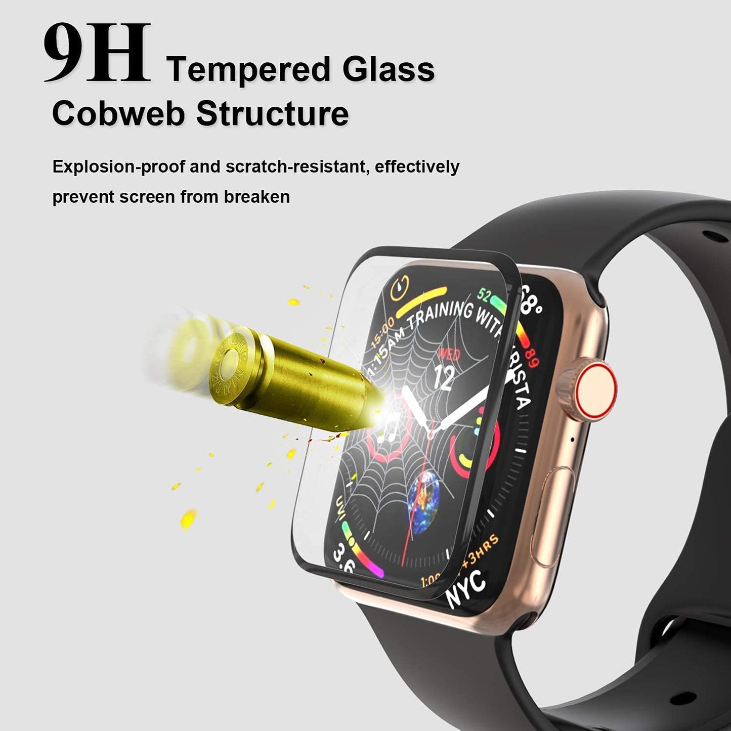 2-Pack Tempered Glass Screen Protectors for Apple Watch Series 6/SE/5/4 44mm - Full Coverage, Easy Installation Frame, Waterproof, Bubble-Free, HD Clear Film for iWatch 44mm