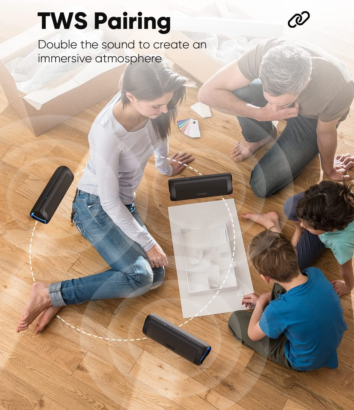 Portable Bluetooth Speaker - Waterproof, High-Definition Sound, Extended 24-Hour Playtime, TWS Pairing, Bluetooth 5.3