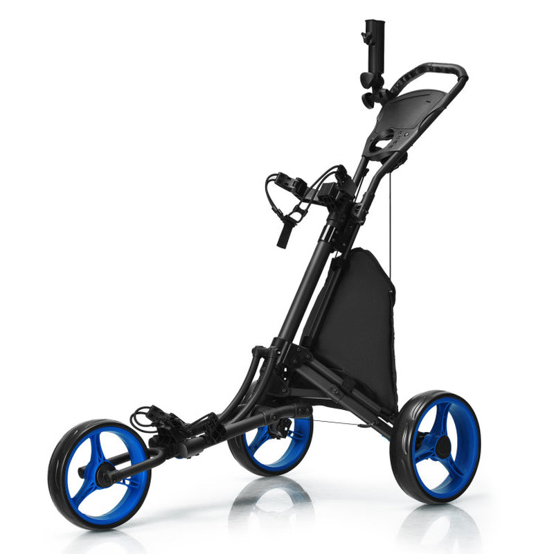 Premium Folding Golf Push Cart with Storage Bag and Built-in Scoreboard