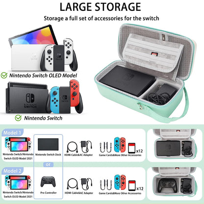 Carrying Storage Case for Nintendo Switch/Switch OLED Model : Portable and Protective Messenger Bag with Soft Lining for Switch Console Travel
