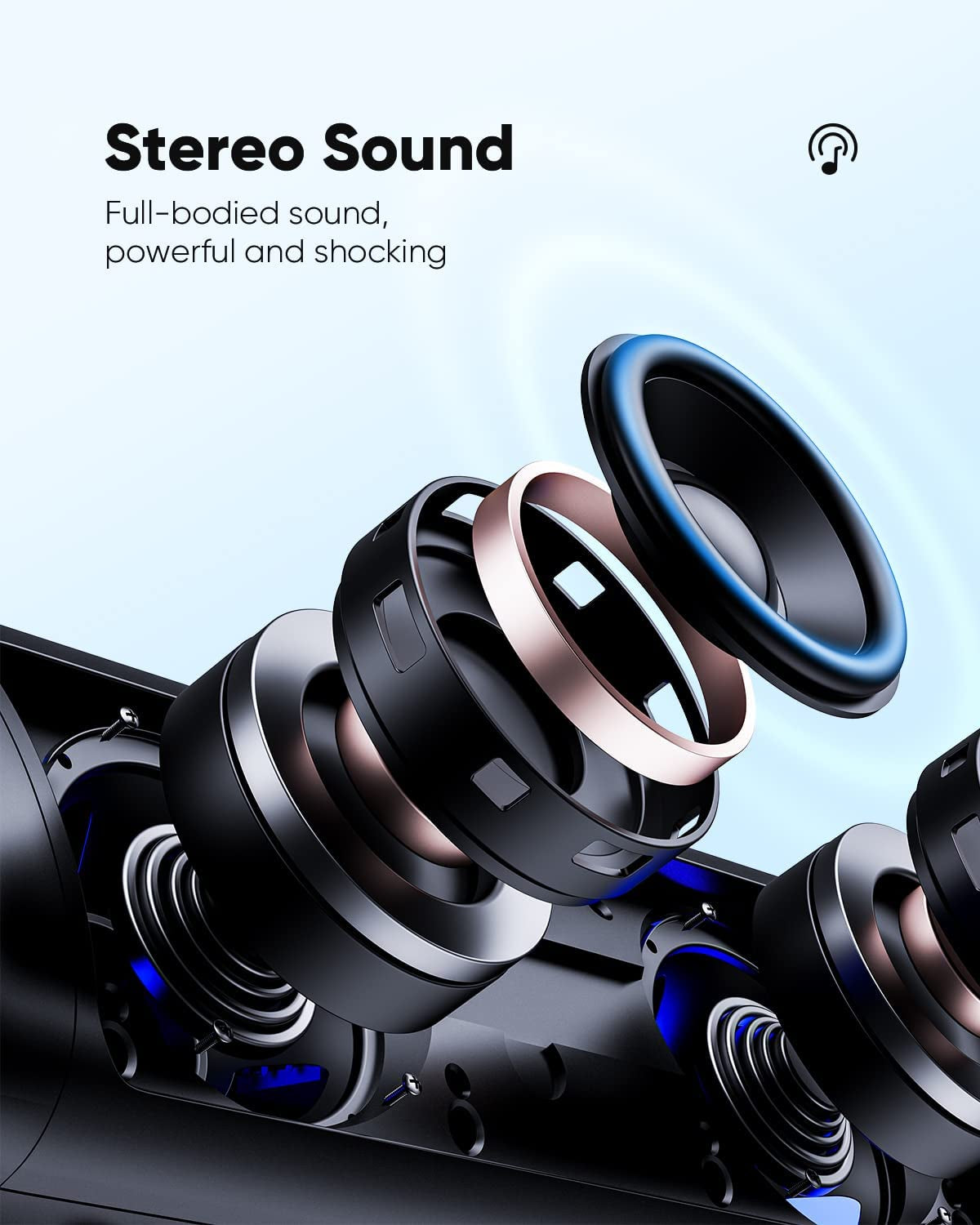Portable Bluetooth Speaker - Waterproof, High-Definition Sound, Extended 24-Hour Playtime, TWS Pairing, Bluetooth 5.3