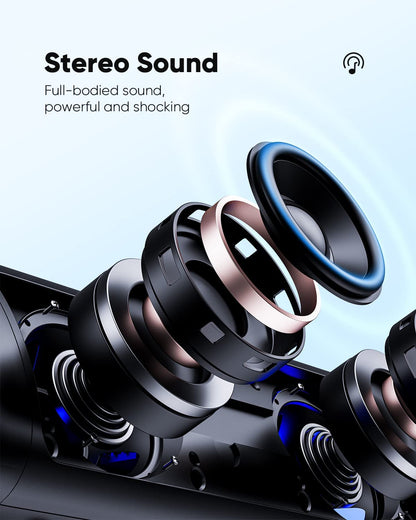 Portable Bluetooth Speaker - Waterproof, High-Definition Sound, Extended 24-Hour Playtime, TWS Pairing, Bluetooth 5.3