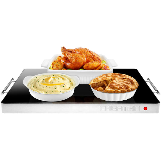 Chefman Electric Warming Tray with Temperature Control and Adjustable Settings