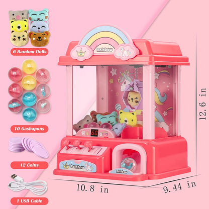 Compact Electronic Claw Machine Arcade Game for Children | Indoor Toy for Small Prizes | Candy Vending Machine Toy with Unicorn Design | Perfect Birthday Gift for 6-9 Year Old Girls