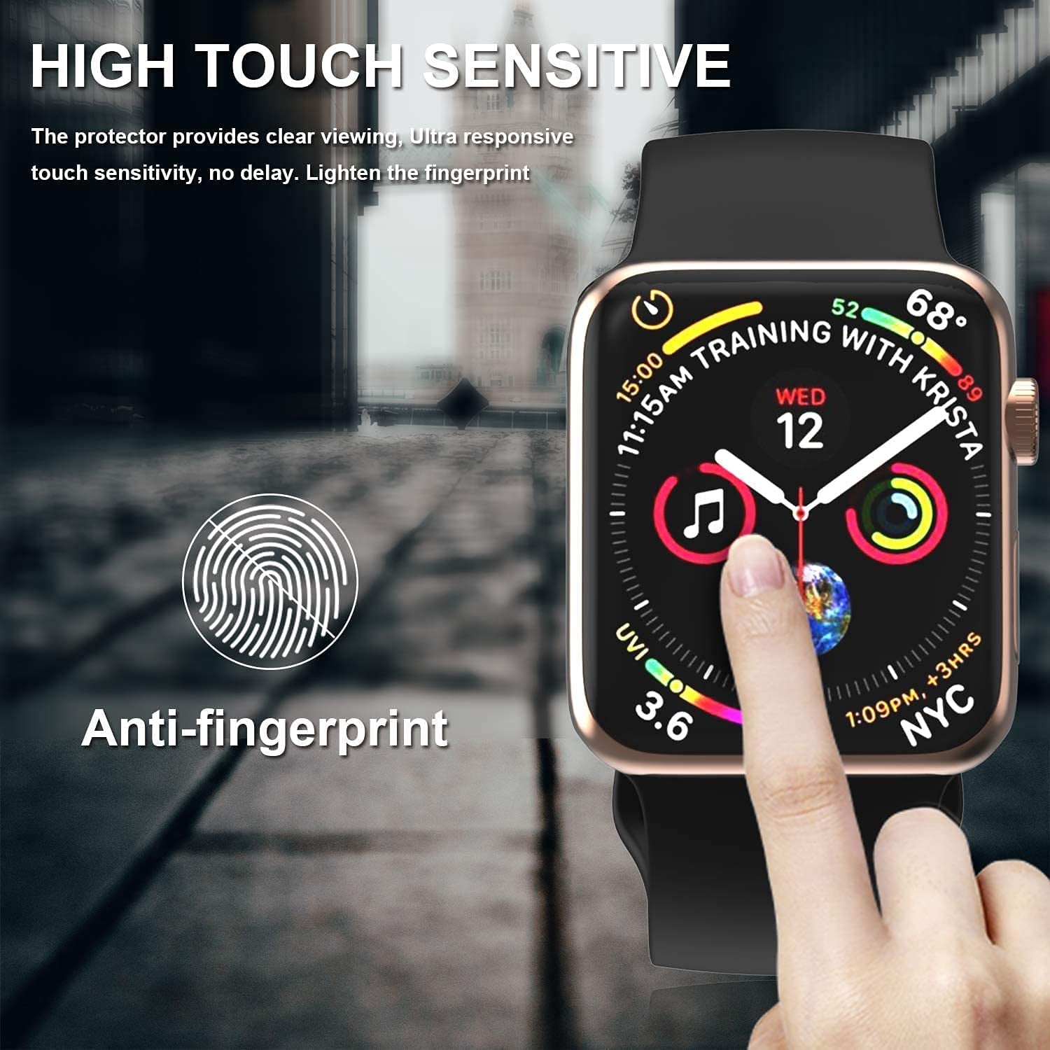 2-Pack Tempered Glass Screen Protectors for Apple Watch Series 6/SE/5/4 44mm - Full Coverage, Easy Installation Frame, Waterproof, Bubble-Free, HD Clear Film for iWatch 44mm