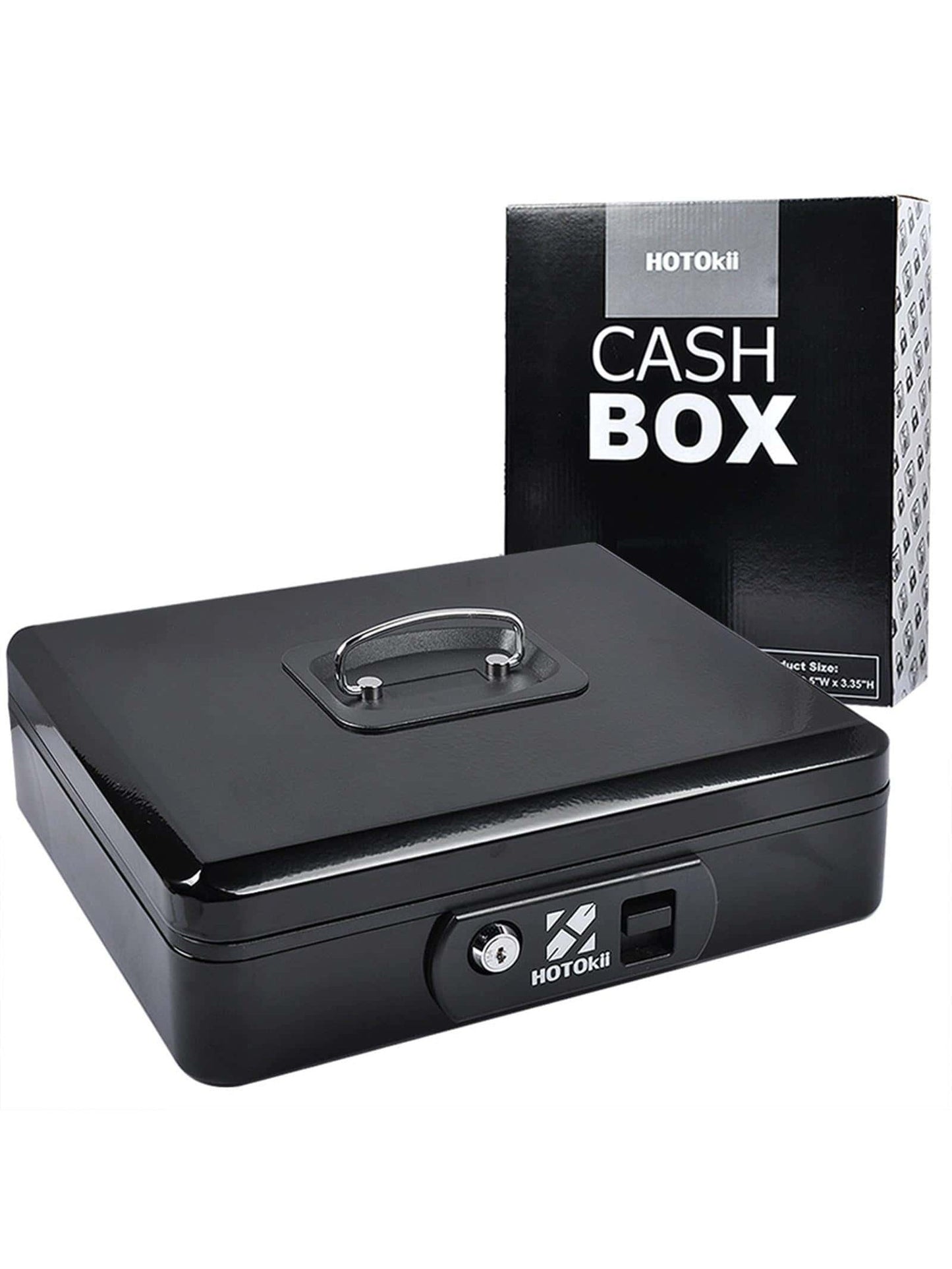 Durable Fireproof Safe Box with Key Lock, Secure Money Tray, and Cash Storage - 11.8" x 9.5" x 3.35" Ideal for All Ages