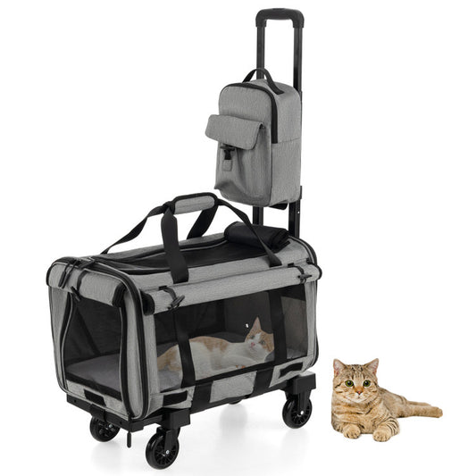 Professional title: ```Mobile Cat Carrier with Versatile Pads and Waste Disposal Bag```