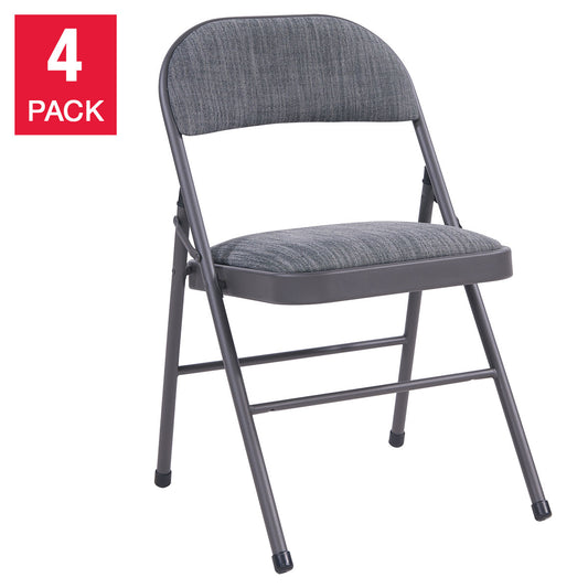 Set of 4 Upholstered Padded Folding Chairs
