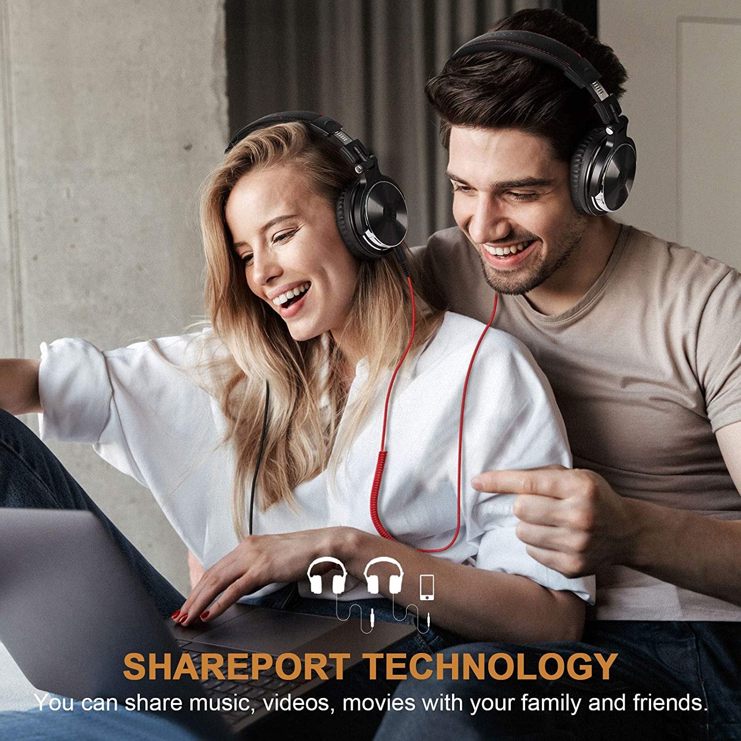 Wired over Ear Headphones Hi-Res Studio Monitor & Mixing DJ Stereo Headsets with 50Mm Neodymium Drivers and 1/4 to 3.5Mm Audio Jack for AMP Computer Recording Phone Piano Guitar Laptop - Black