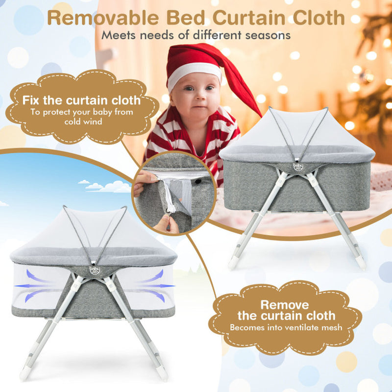 Versatile Baby Bassinet with Included Mattress and Protective Net