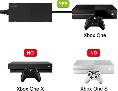 Xbox One Power Supply: High-Quality AC Cord Replacement Power Brick Adapter, Universal 100-240V Voltage Compatibility