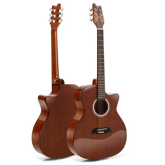Professional 41-Inch Full Size Acoustic Guitar with Sapele Body, Strap, and Picks