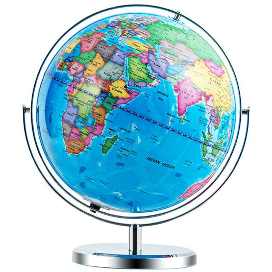 Highly Functional 13" World Globe with 720° Rotating Map and LED Illumination