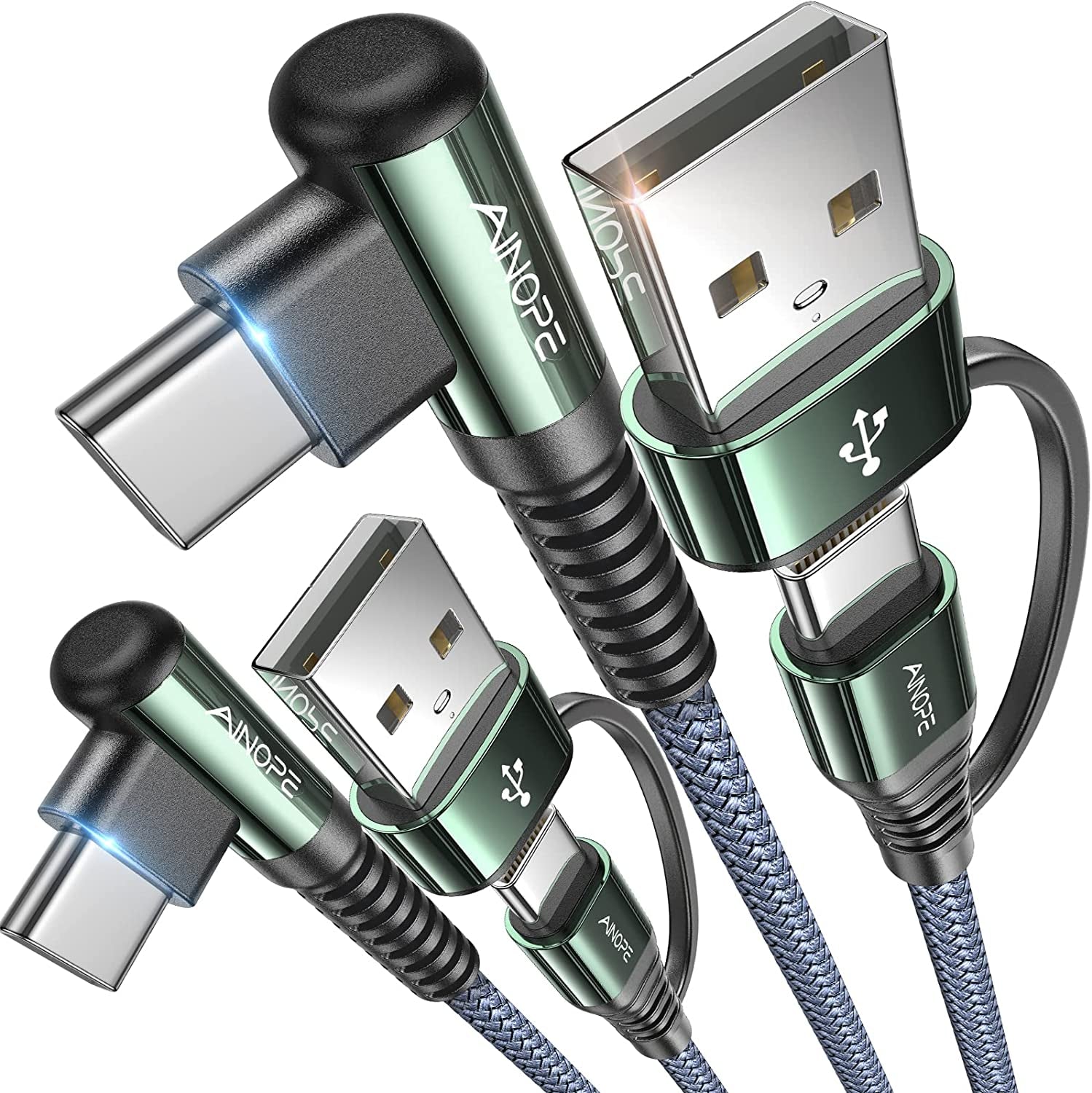 High-Speed USB C to USB C Cable - 6.6Ft-2Pack, 60W Fast Charging Type C Charger Cord for iPad and All USB C Port Devices
