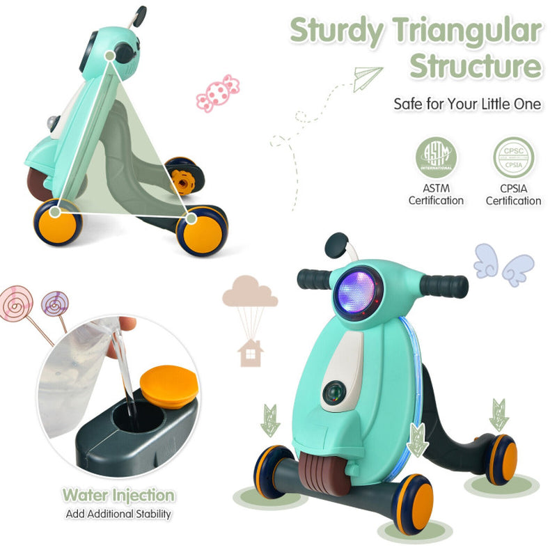 Multi-Functional Baby Sit to Stand Learning Walker with Illumination and Audio Effects