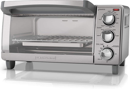 BLACK+DECKER 4-Slice Toaster Oven with Natural Convection, Multiple Functions, and Keep Warm Feature