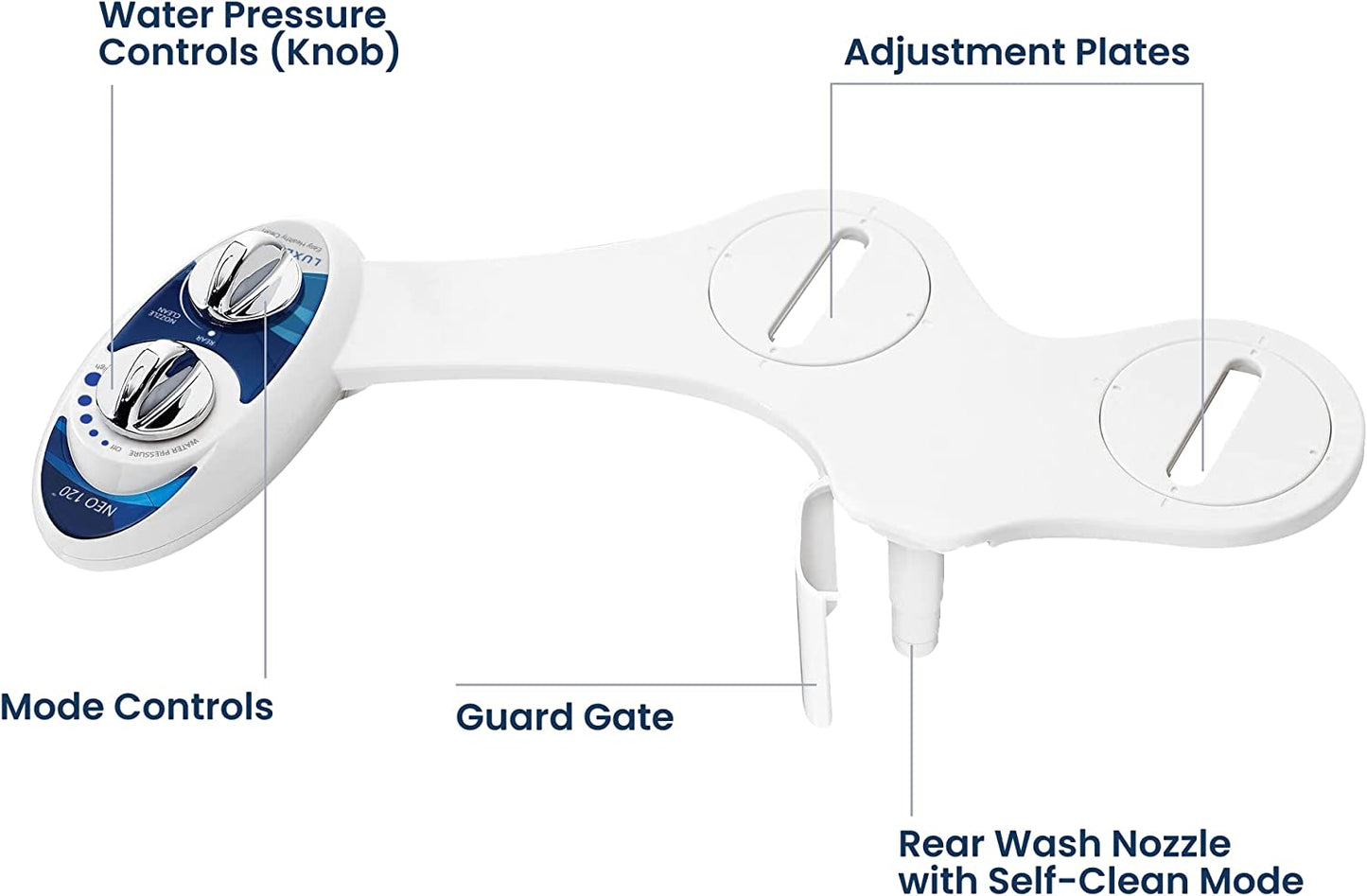 Hygienic Self-Cleaning Nozzle - Fresh Water Non-Electric Bidet Toilet Attachment 
