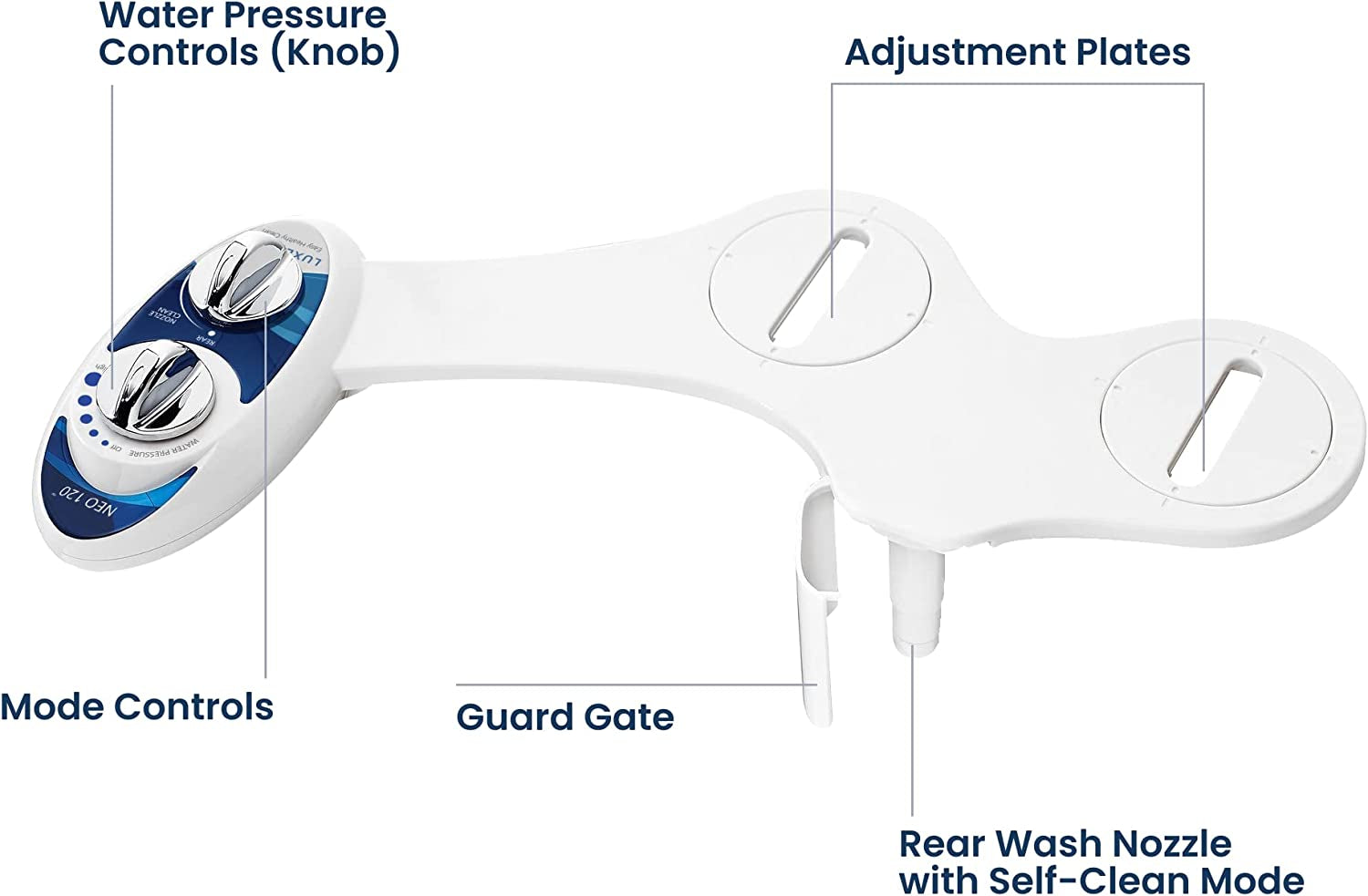 Hygienic Self-Cleaning Nozzle - Fresh Water Non-Electric Bidet Toilet Attachment 