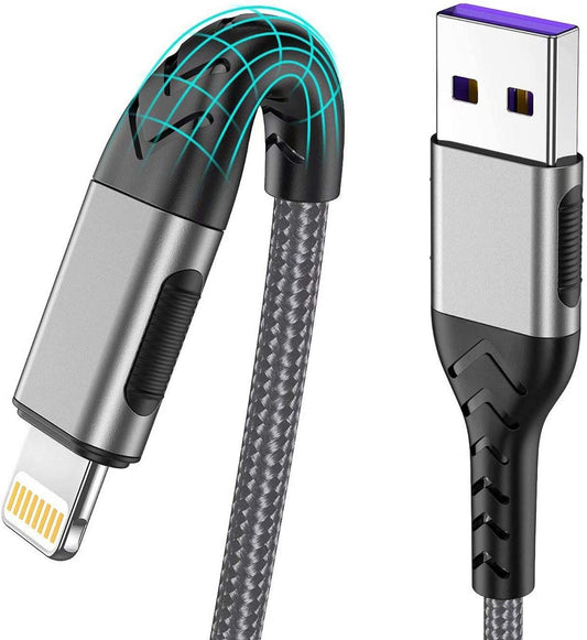Set of 3 MFi Certified 10FT USB-A Lightning Charger Cables for iPhone - Fast Charging Cord for iPhone