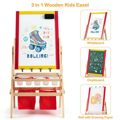 Double-Sided Children's Art Easel with Flip-Over Feature