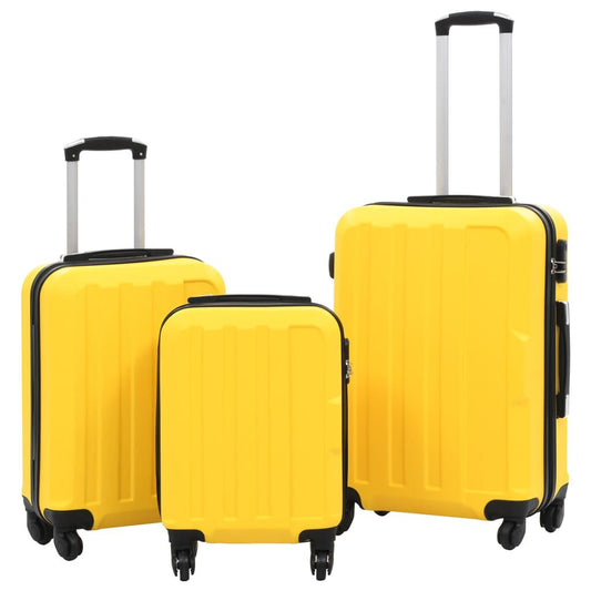 Durable 3-Piece Yellow ABS Hardcase Trolley Set