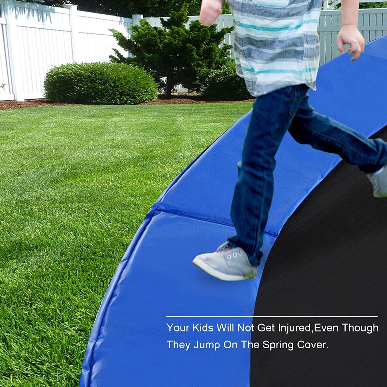 Trampoline Pad Replacement 16 15 14 13 12 10 8 Foot, Waterproof Safety Spring Cover round Frame Pad, No Hole for Pole