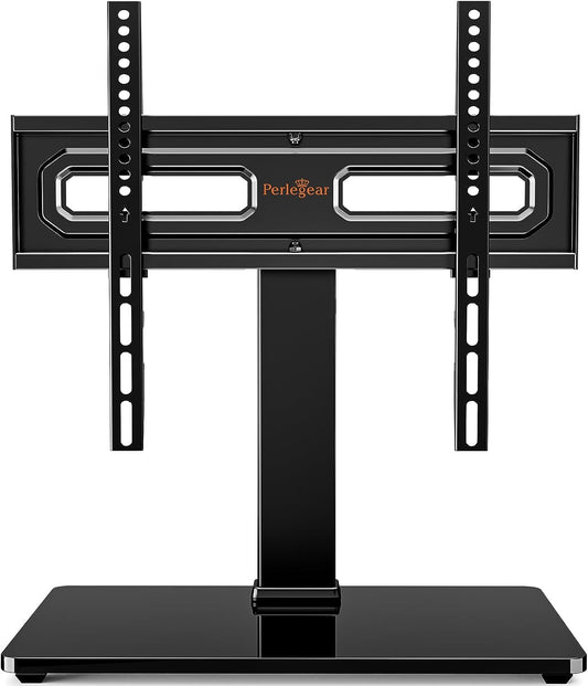  Universal Swivel TV Stand for 32–60 Inch LCD/LED/OLED Tvs, Supports up to 88 Lbs, Tabletop TV Mount Stand with Tempered Glass Base, Adjustable Height and Tilt, Max VESA 400X400Mm