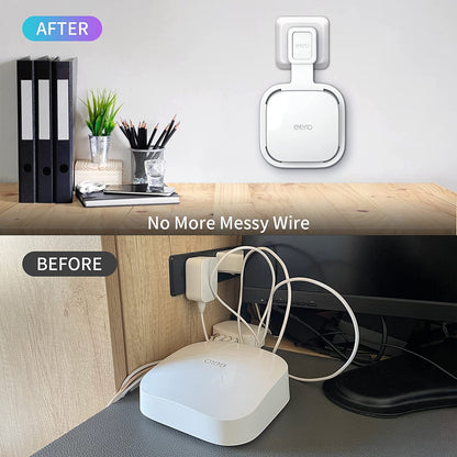 Upgraded Wall Mount Holder for Eero Pro 6E/Pro 6 Mesh Wi-Fi System - Outlet Wall Mount Stand Bracket for Eero Pro 6E Tri-Band Mesh - Wall Bracket for Eero Pro 6 Extender Router Wire Organizer (3-Pack)