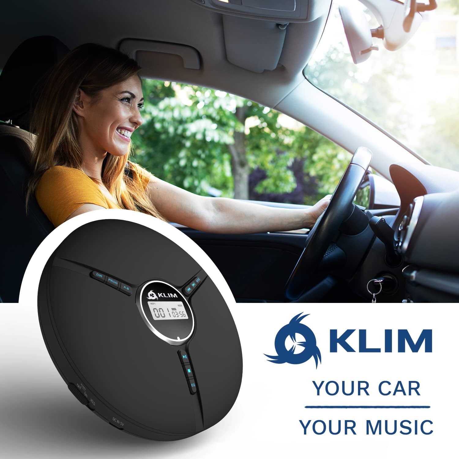 Discman Portable CD Player with Built-In Battery, Ideal Car Companion + Earphones, CD-R, CD-RW, MP3. Compact Personal CD Walkman 